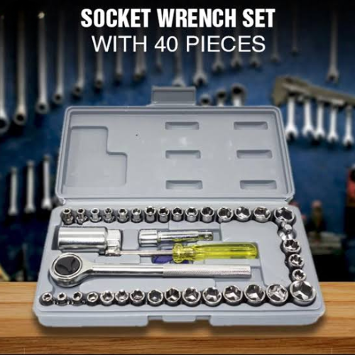 Aiwa 40-piece Socket Wrench Tool Kit With Screwdrivers And Socket Set – Durable Hand Tool Set For Home, Auto Repair, And Mechanical Use – Compact Storage Case Included
