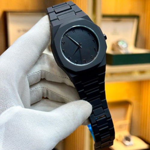 Full Black Aura Quartz Watch – Lightweight Design, , Premium Quality & Finish – Best Quality Analog Watch For Boys – Watch For Men | Full Black Color Watch – Without Box