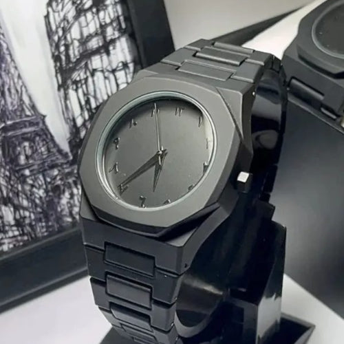 Full Black Aura Quartz Watch – Lightweight Design, , Premium Quality & Finish – Best Quality Analog Watch For Boys – Watch For Men | Full Black Color Watch – Without Box