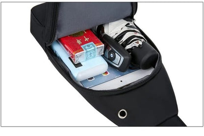 Minimalist Black Crossbody Sling Bag – Lightweight & Stylish Travel Chest Pack For Men & Women