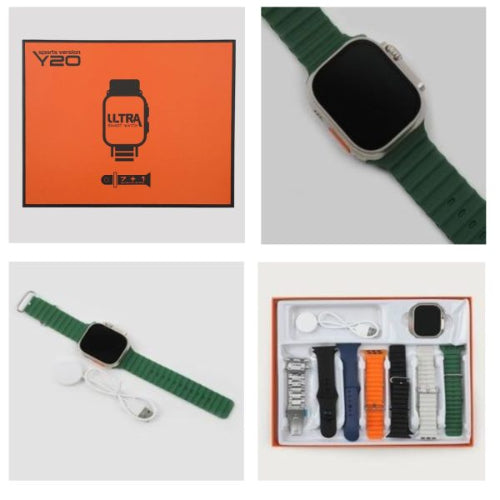 Y20 Ultra Sports Version Smart Watch | Smart Watch For Boys | Smart Watch For Men – Digital Watch | 7 + 1 Strap Smart Watch – Random Color